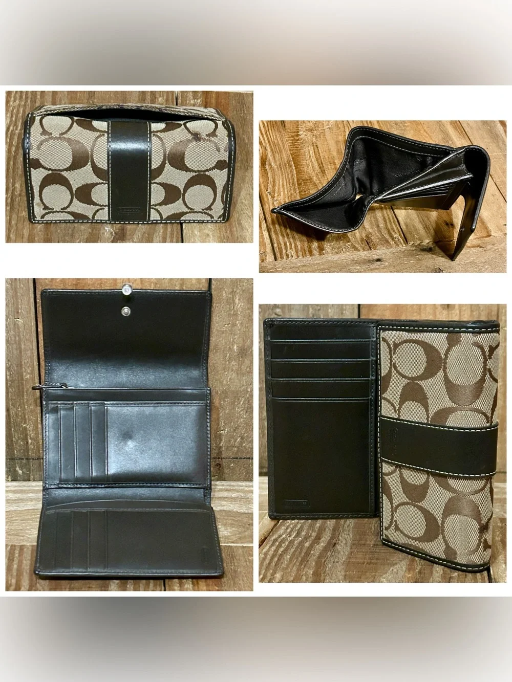 Coach. 5 Piece. Signature Zip Bag & Free Wallet, Glasses/Case, Scarf & Dust Bag. - Picture 15 of 16